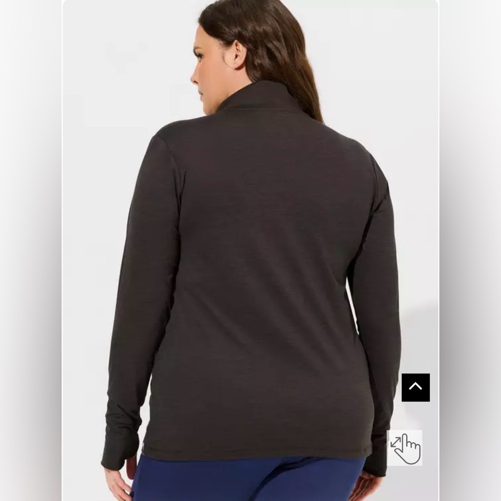 Torrid Active Charcoal Quarter-Zip Pullover - Picture 3 of 8